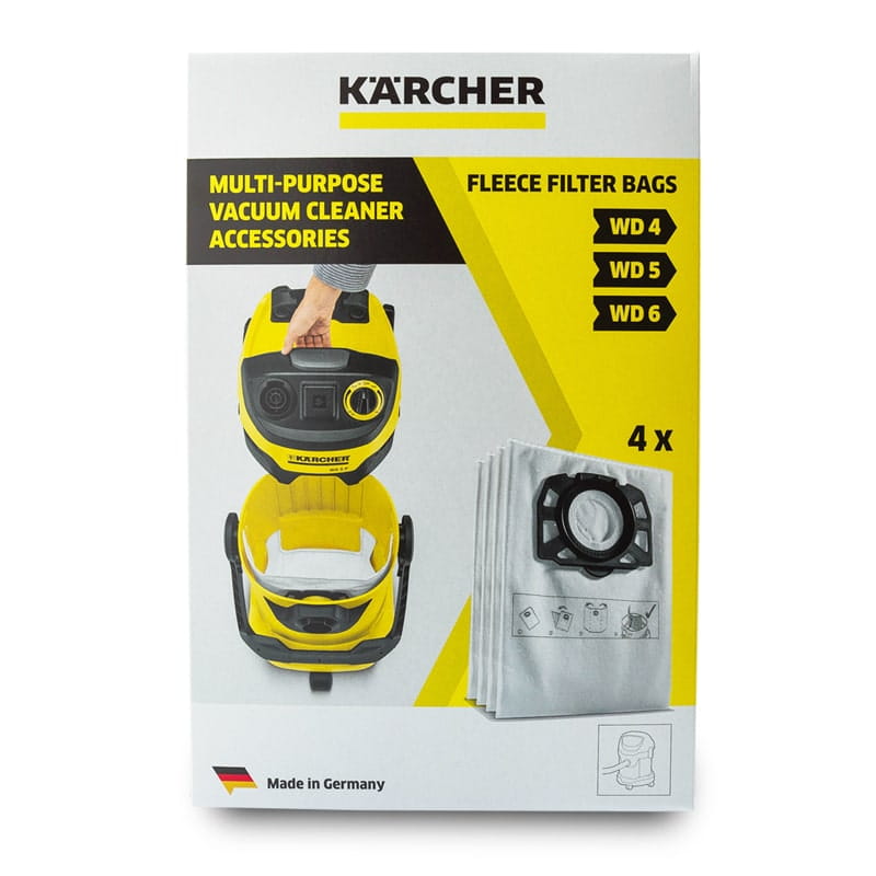 Oryginalne worki z mikrofibry Kärcher (4 szt.) do odkurzaczy WD 4, WD 5, WD 6 (2.863-006.0)
